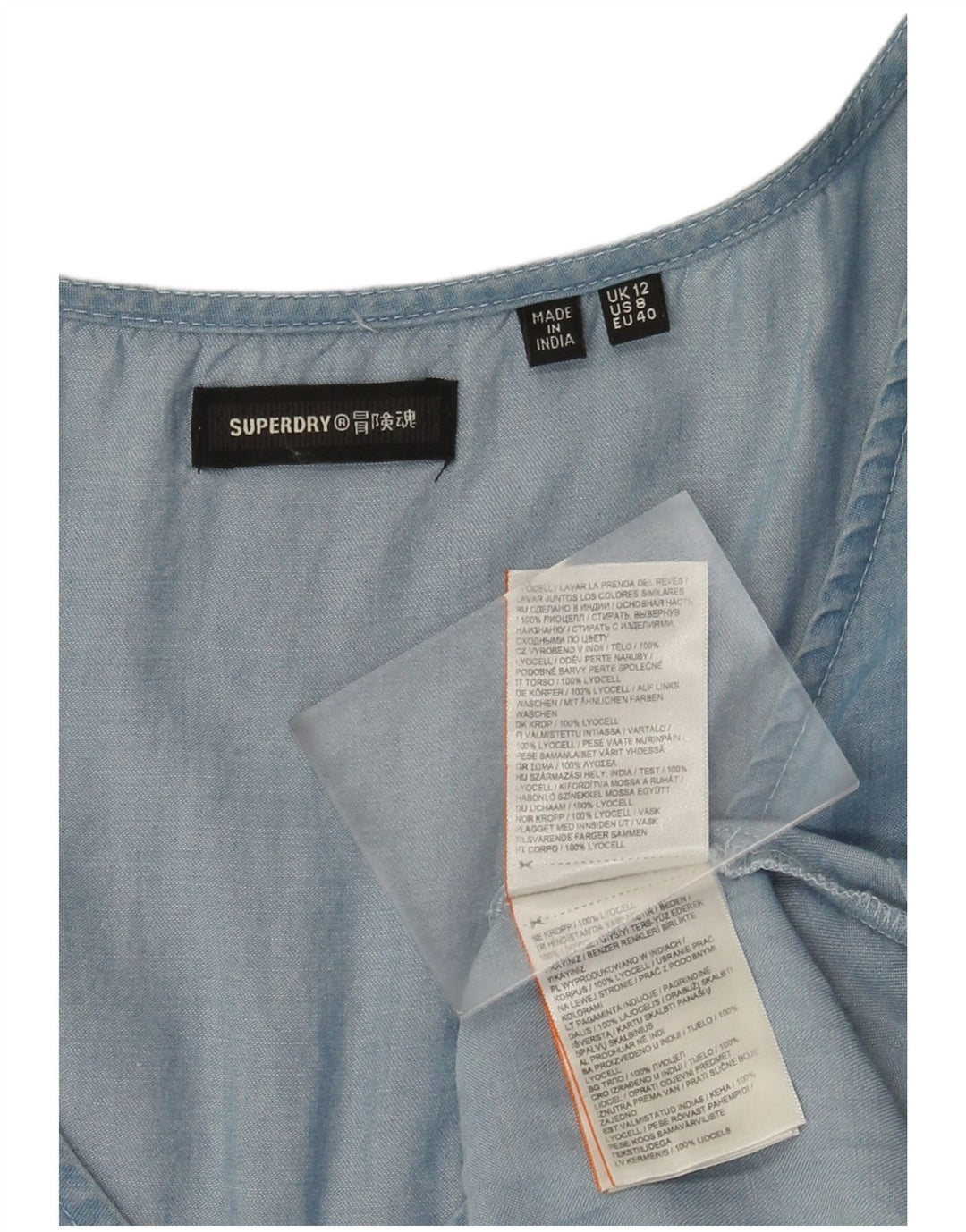 Rochie A-Line pentru femei Superdry UK 12 Medium Blue Lyocell