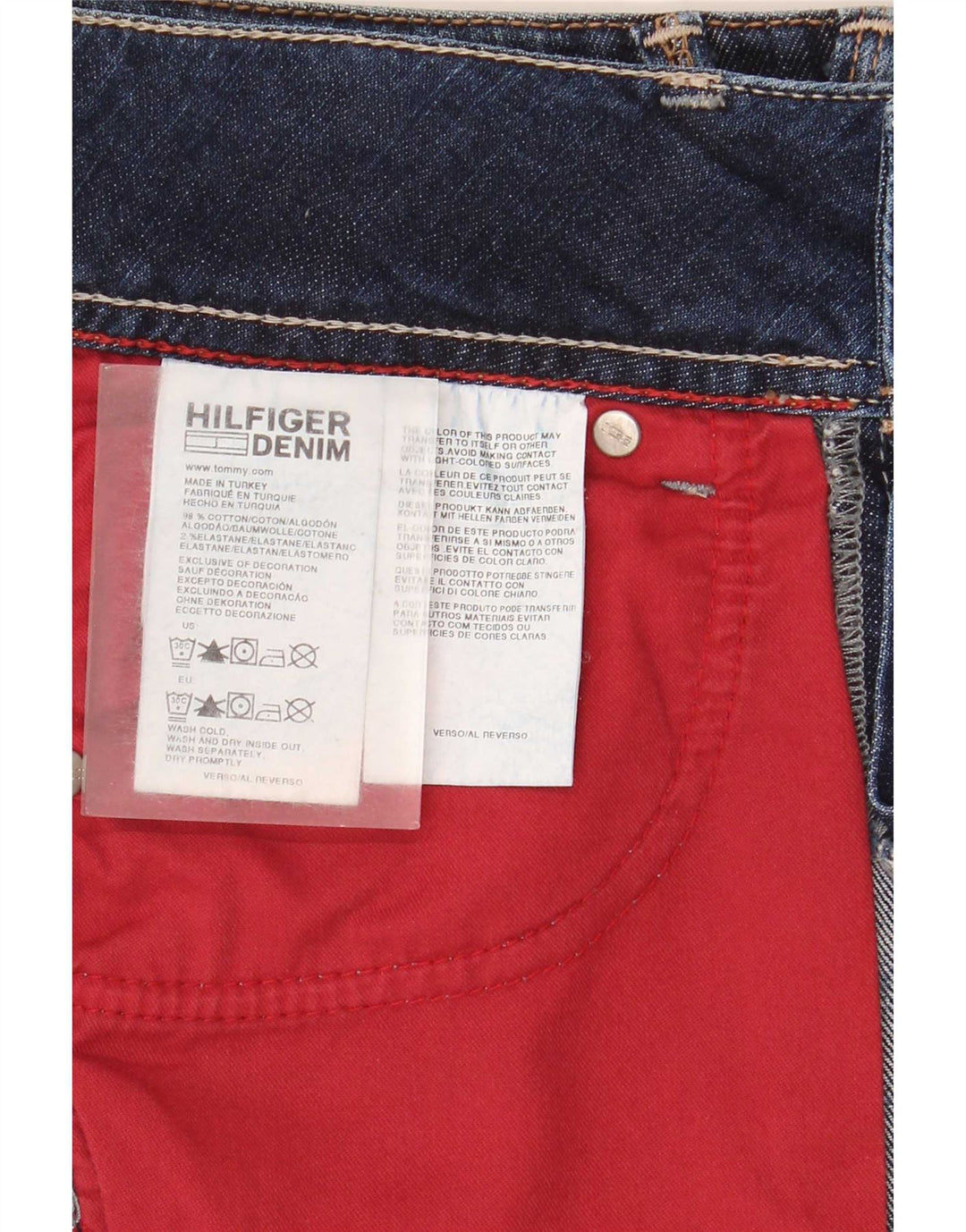 Fusta de blugi pentru femei Tommy Hilfiger Small W27 Blue Bumbac