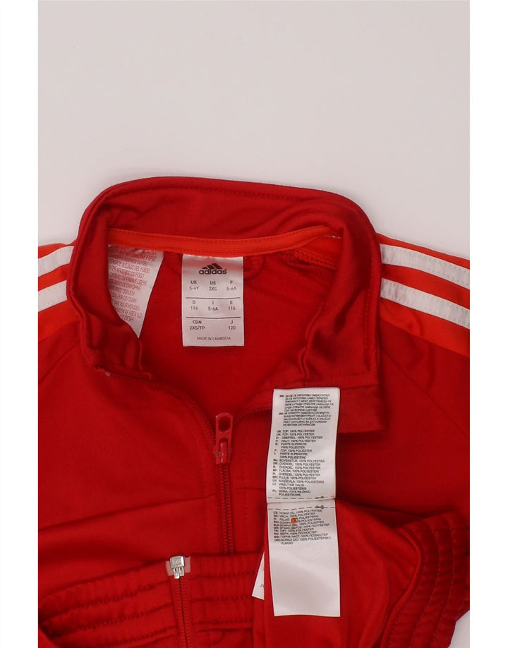 Jachetă de trening pentru fete ADIDAS 5-6 ani poliester roșu