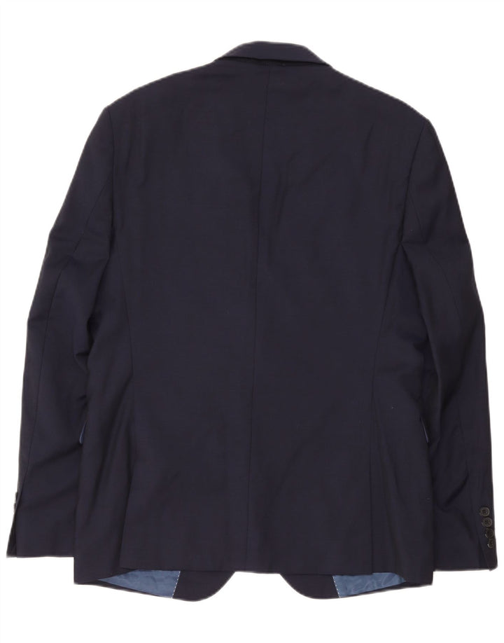 Jachetă Dkny pentru bărbați cu 2 nasturi IT 52 XL Lână bleumarin