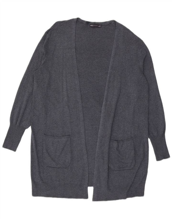Pulover cardigan deschis supradimensionat pentru femei Marks & Spencer UK 16 Large Blue