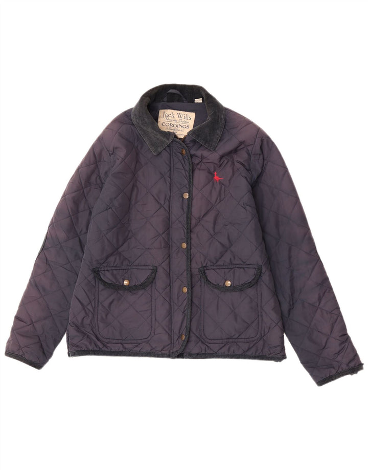Jachetă matlasată Jack Wills pentru femei UK 14 mare, nailon bleumarin