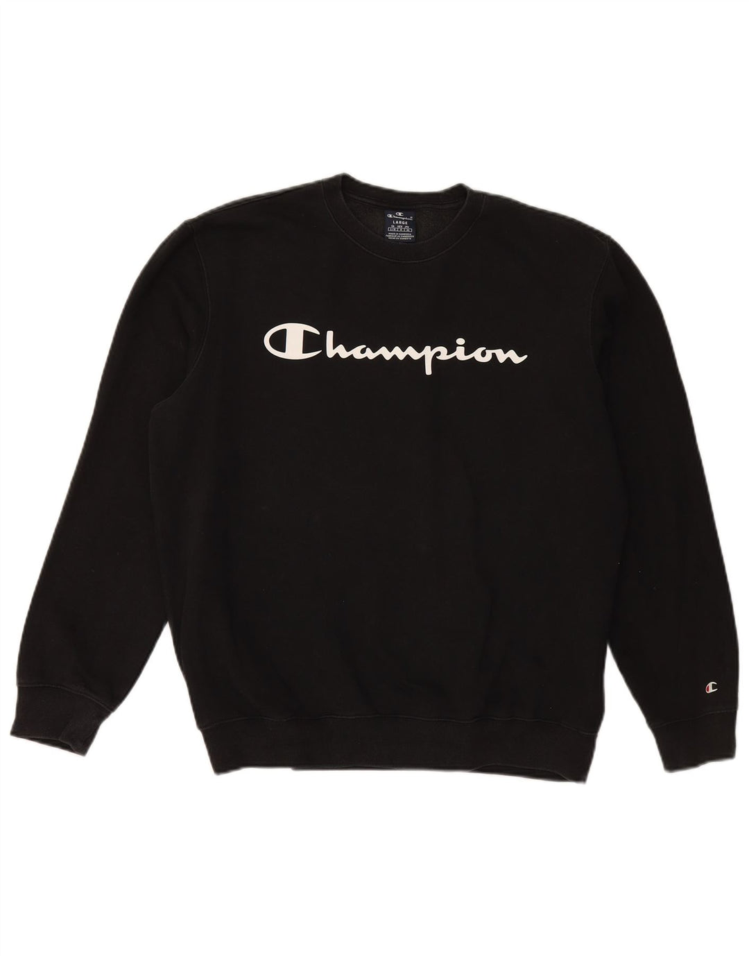 Pulover grafic pentru bărbați Champion Pulover mare din bumbac negru
