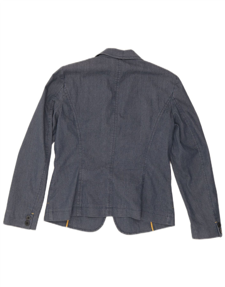 Jachetă pentru femei Trussardi din denim cu 2 nasturi, UK 14, mare bleumarin