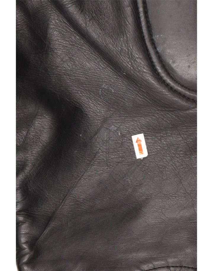 Pantaloni motociclisti din piele pentru bărbați VINTAGE W32 L23 negri