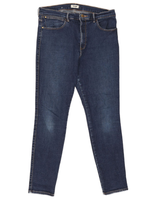 Blugi skinny Wrangler pentru femei cu talie mare W34 L28 bumbac albastru