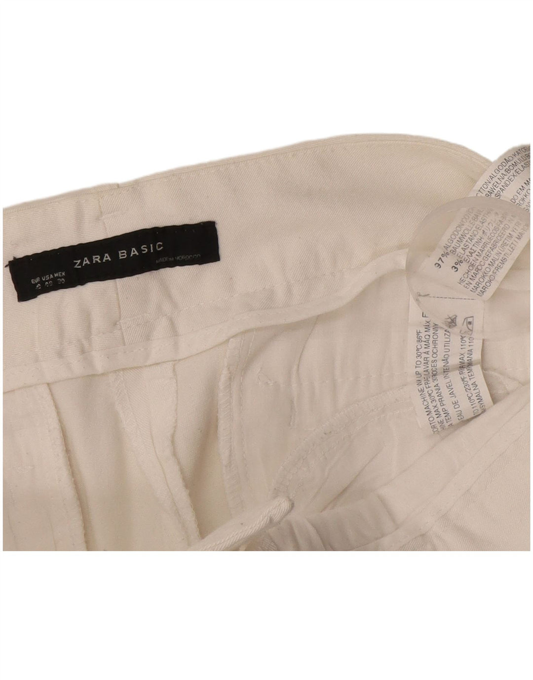 Pantaloni scurți chino pentru femei Zara EU 40 Medium W30 Bumbac alb