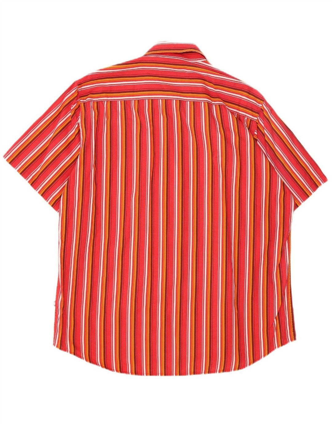 TOM TAILOR Mens Short Sleeve Shirt XL Red Striped Cotton
