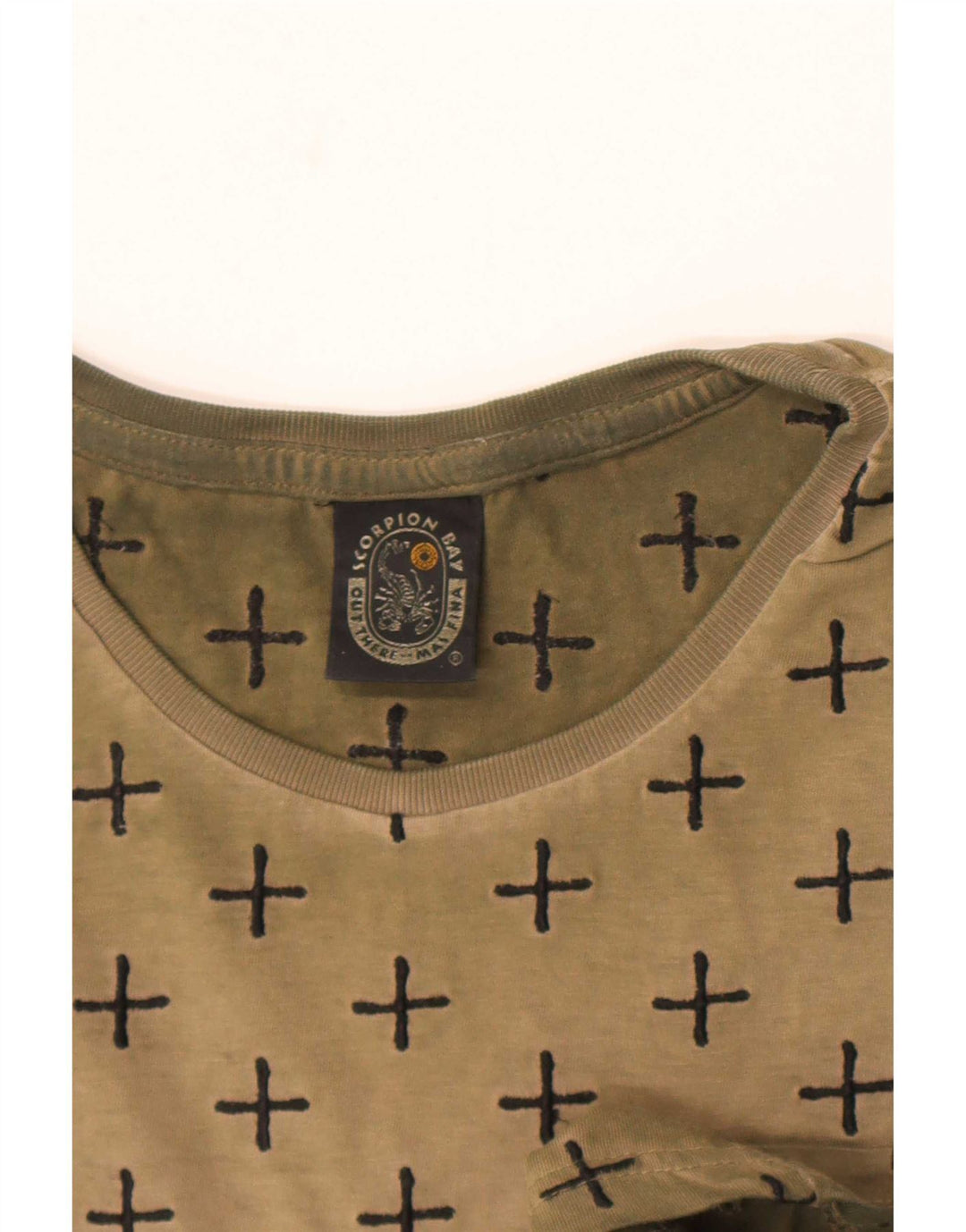 Tricou cu model abstract Scorpion Bay pentru bărbați Top din bumbac kaki mediu