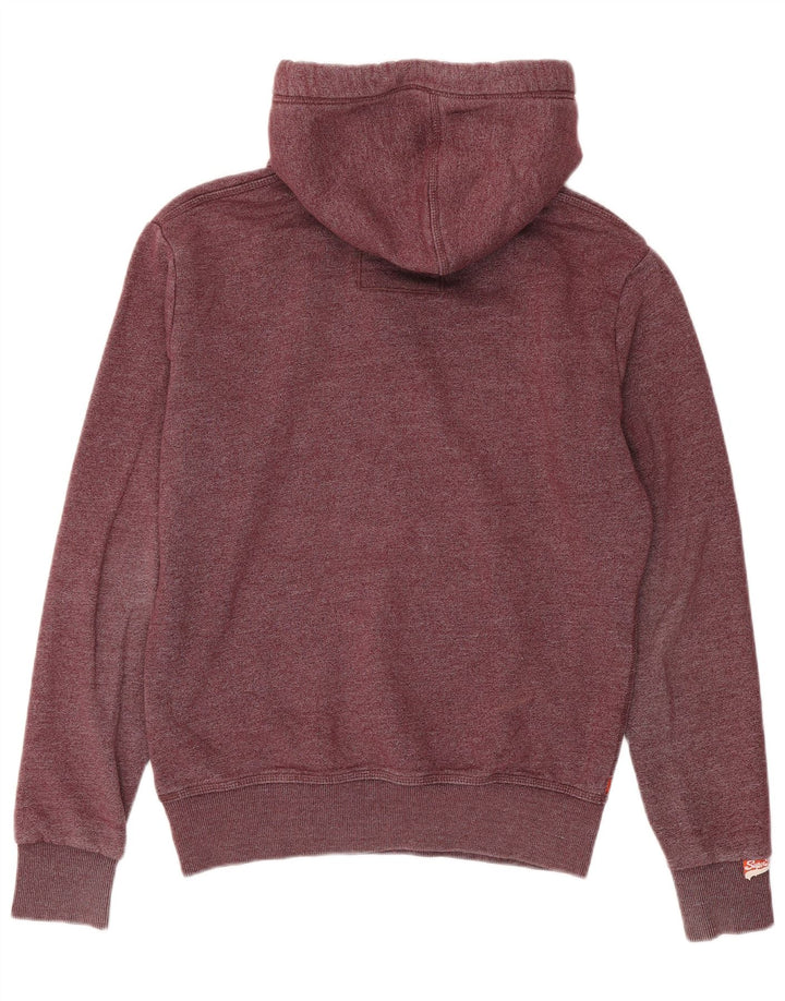 Pulover pentru bărbați SUPERDRY cu glugă, bumbac mediu burgundy