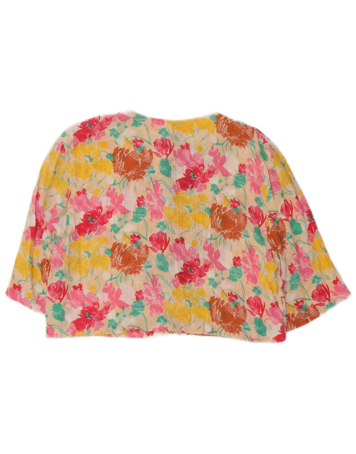Bluză cămașă crop BENETTON pentru femei UK 14 Medium Multicolor Floral