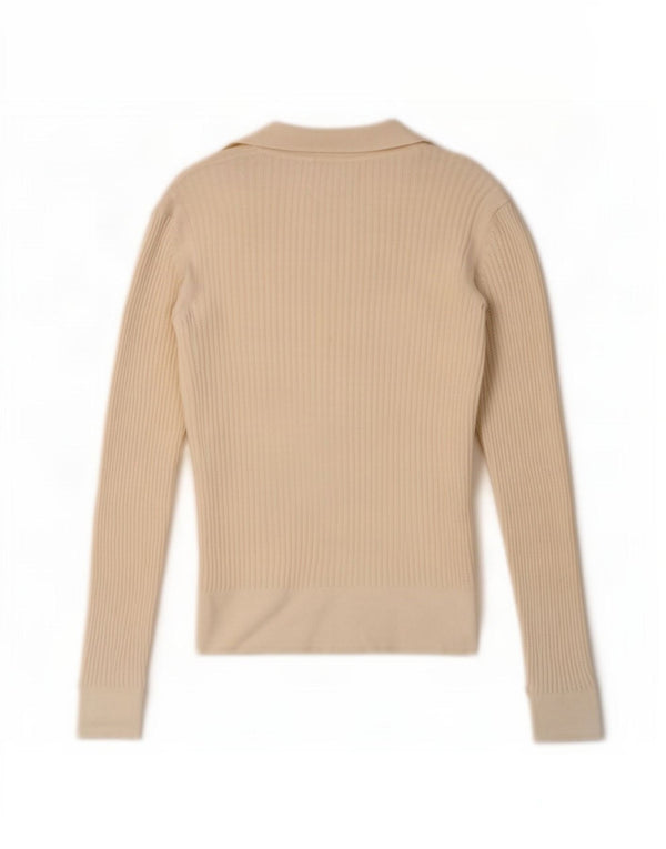 Marks & Spencer Pulover cu gât polo pentru femei UK 10 Small Off White