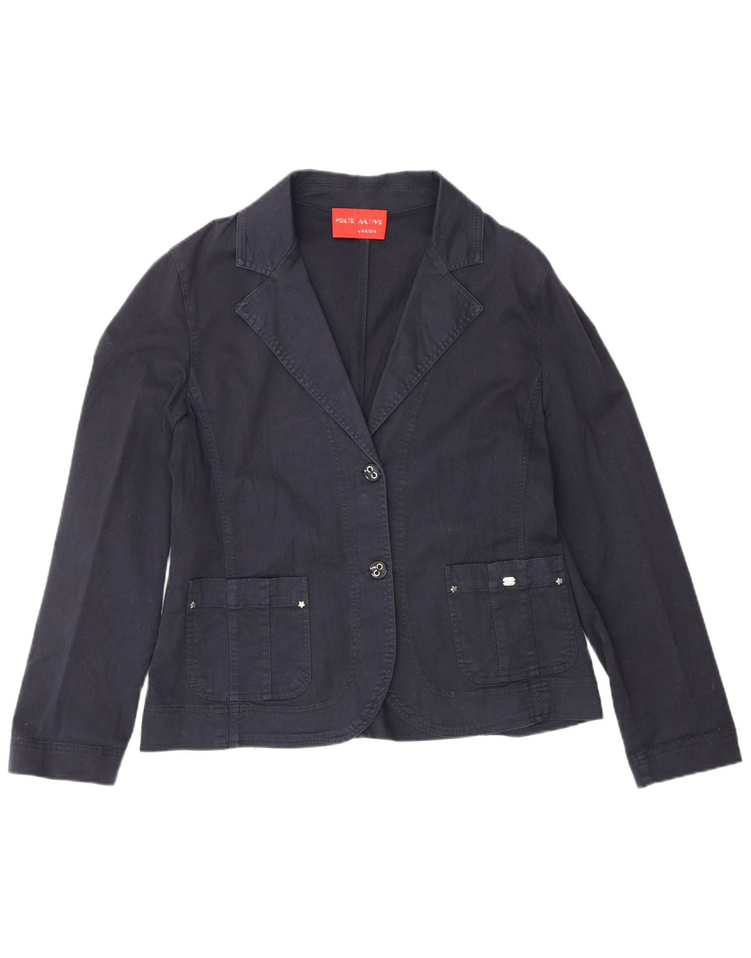 Jachetă blazer pentru femei Perte by Krizia UK 14 mare, albastru bleumarin, bumbac