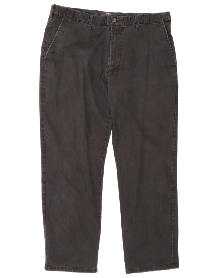 Pantaloni chino pentru bărbați Marks & Spencer, cu ajustare normală, L38 L29, bumbac gri
