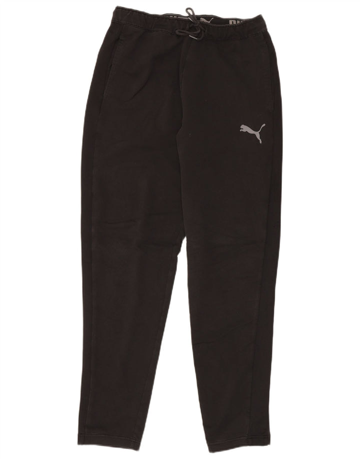 Pantaloni de trening PUMA pentru bărbați, bumbac mediu negru