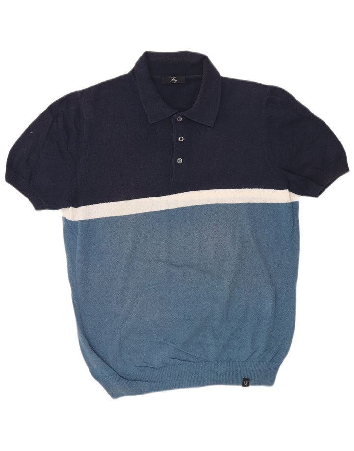 Tricou polo pentru bărbați Fay IT 48 Medium Bleumarin Colorblock