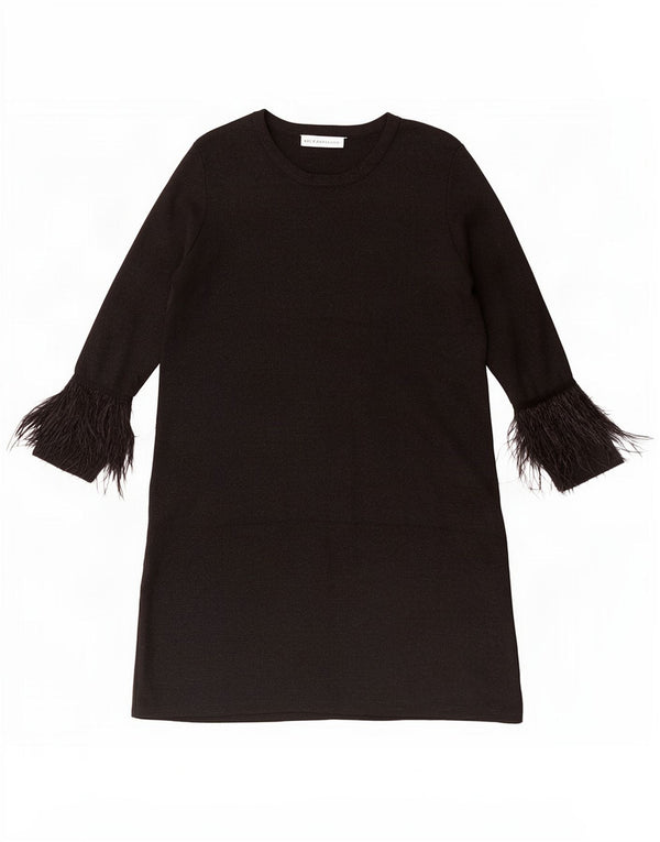 Zara Womens 3/4 Sleeve Jumper Dress UK 14 Medium Black