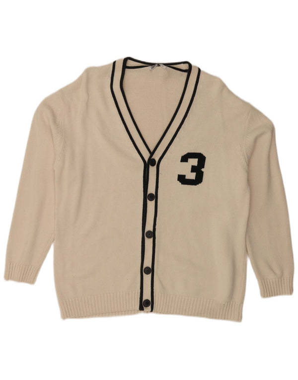 Pulover cardigan grafic pentru bărbați Zara XL alb