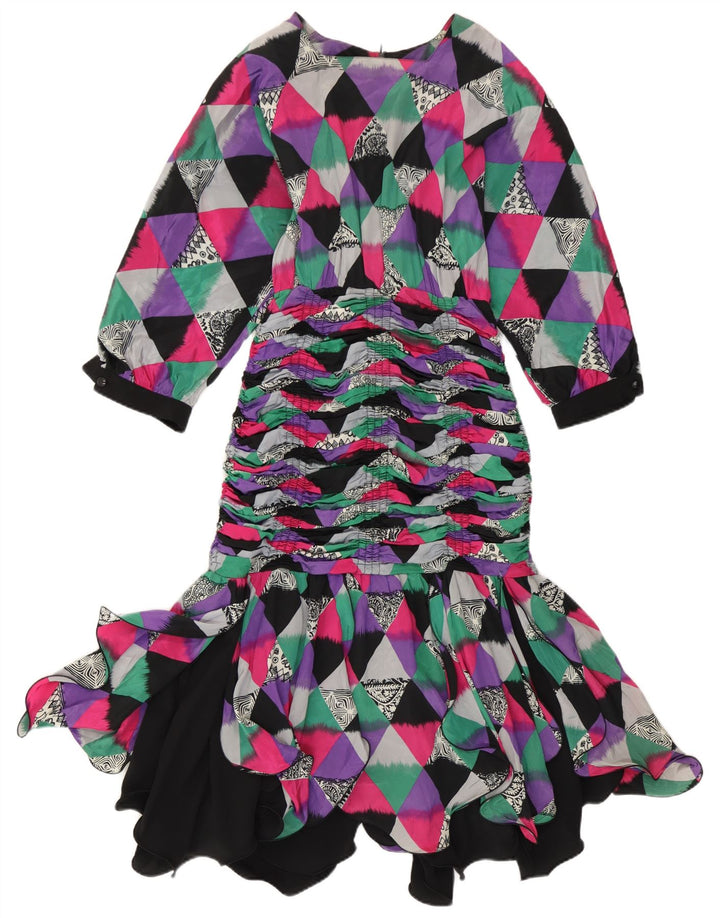 Rochie de damă vintage tip sirenă IT 42 Medium Multicolor Geometric