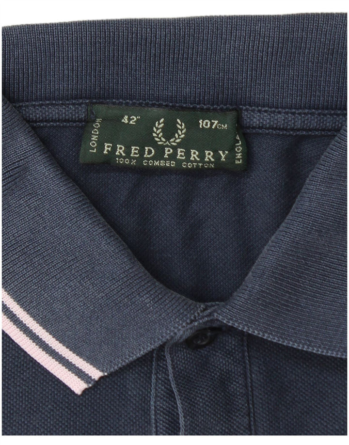 FRED PERRY Tricou polo pentru bărbați, bumbac, albastru bleumarin mediu