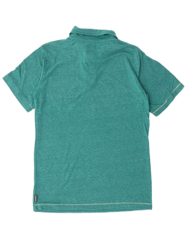 Tricou polo Quiksilver pentru băieți 13-14 ani, bumbac cu pete verde