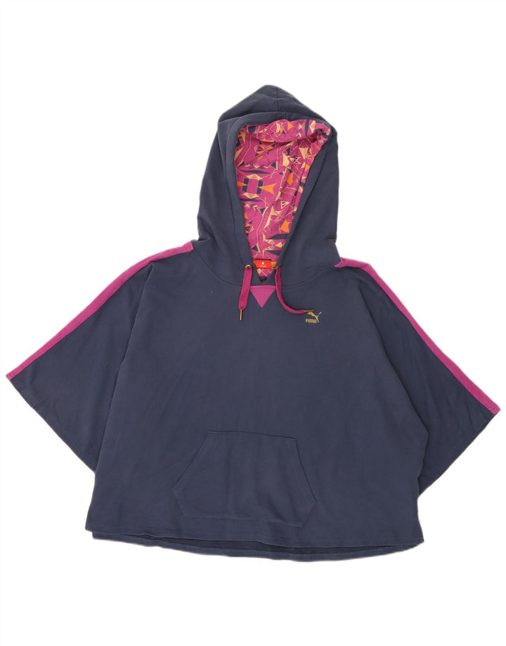 Pulover PUMA Crop Oversized Hoodie pentru femei UK 12 Medium Bleumarin