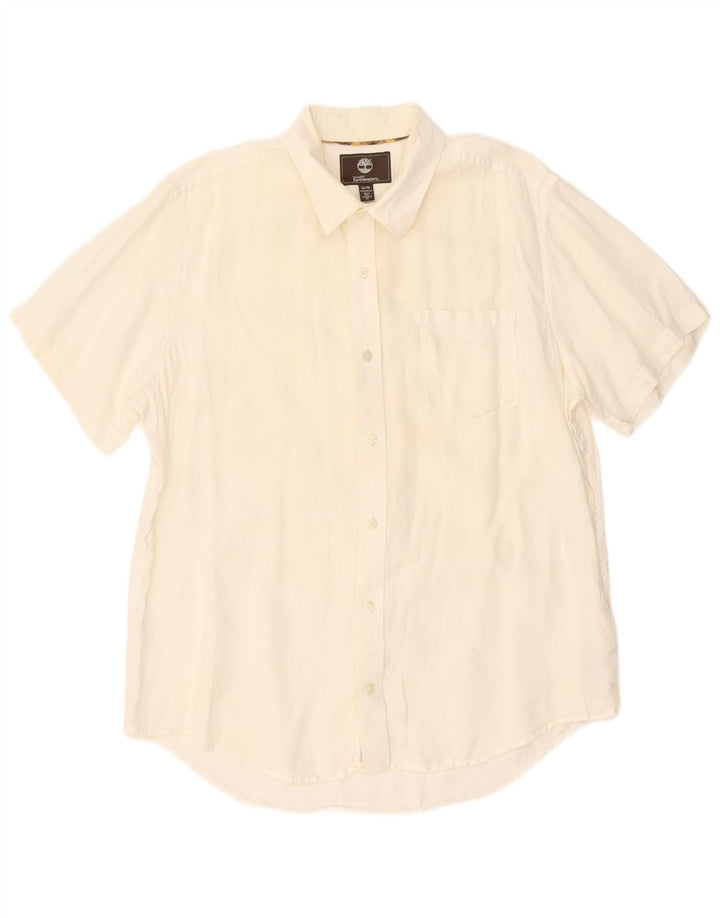 Cămașă Timberland pentru bărbați, cu mânecă scurtă, cu formă regulată, XL, in alb