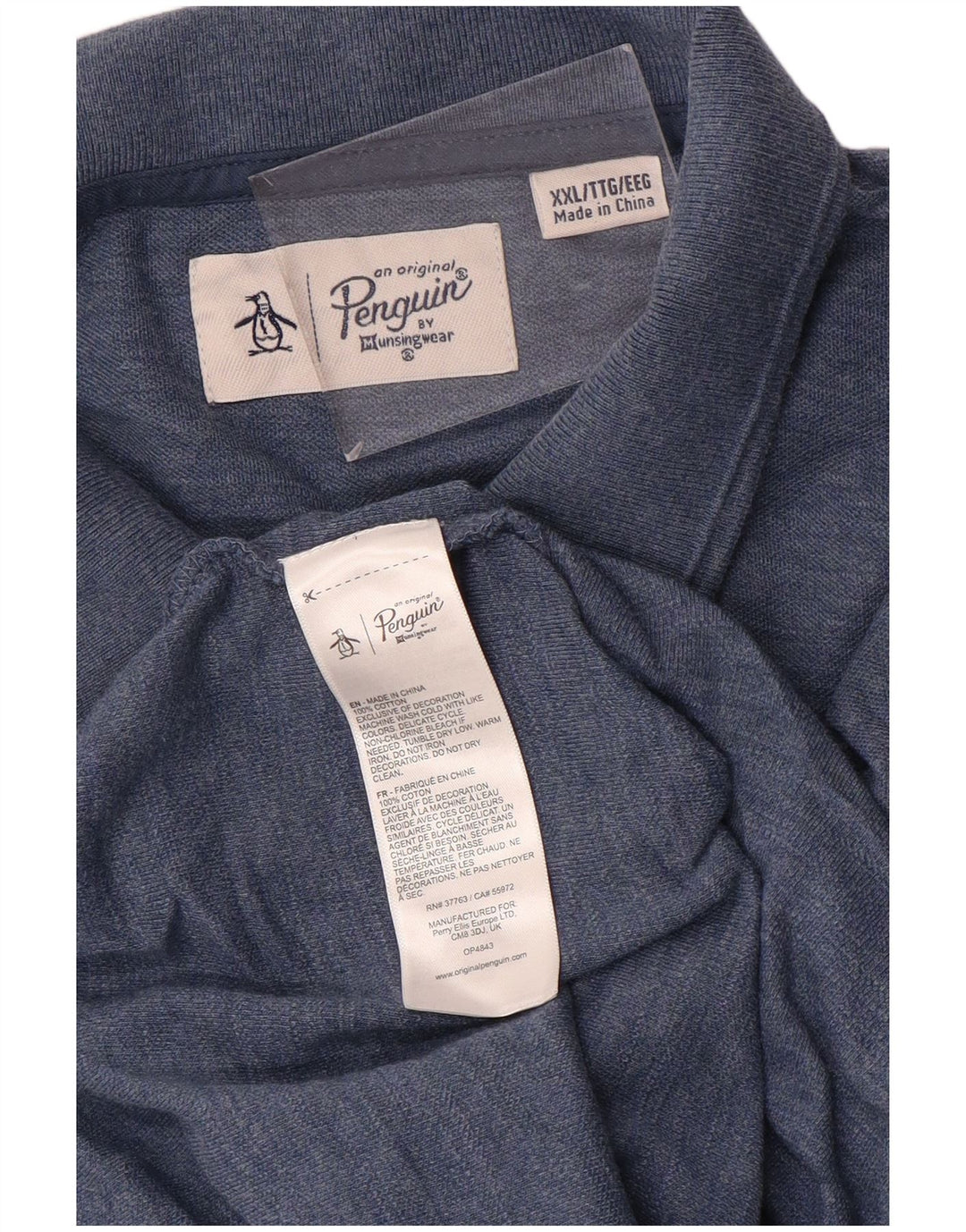 PENGUIN Tricou Polo pentru bărbați 2XL Bumbac Albastru