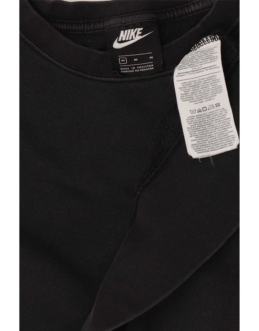 Pulover oversized pentru femei Nike Crop, UK 14, bumbac mediu negru