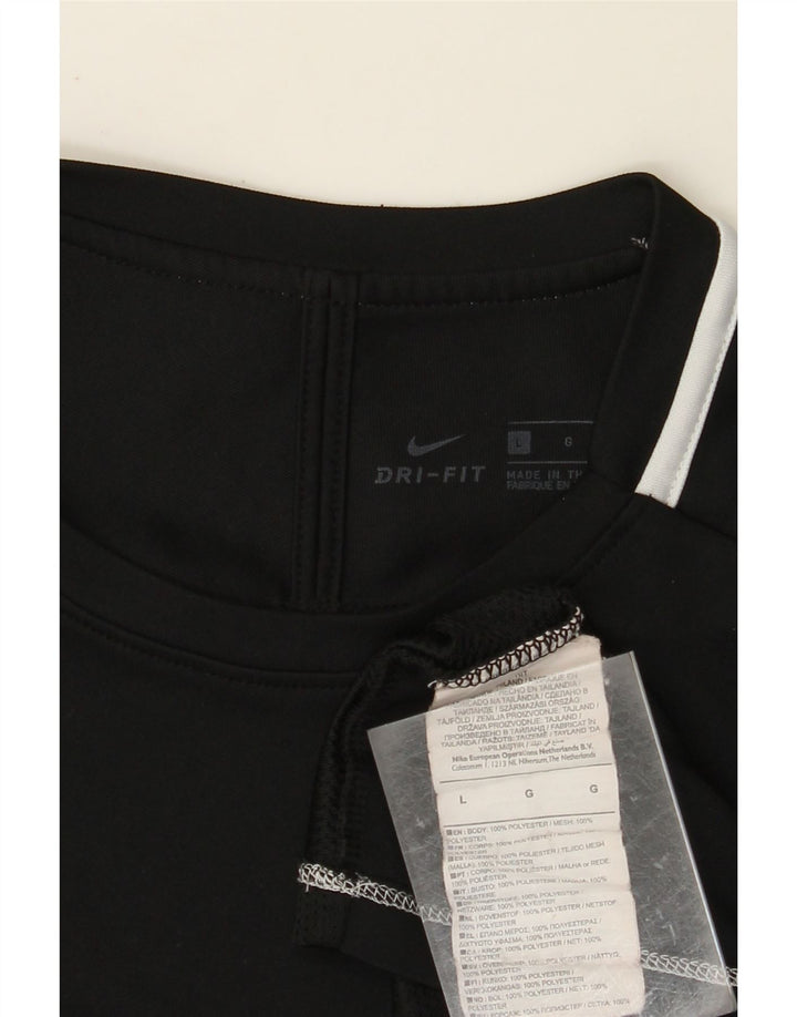 Tricou NIKE Dri Fit pentru femei Top UK 16 mare, negru, poliester color bloc