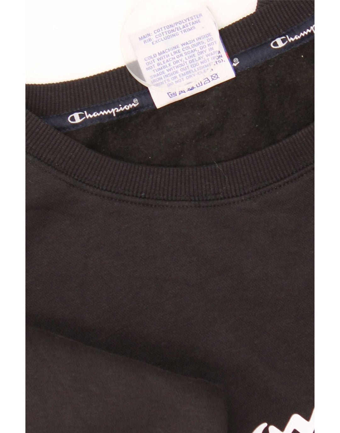 Pulover cu grafic pentru femei Champion UK 12 Bumbac mediu negru