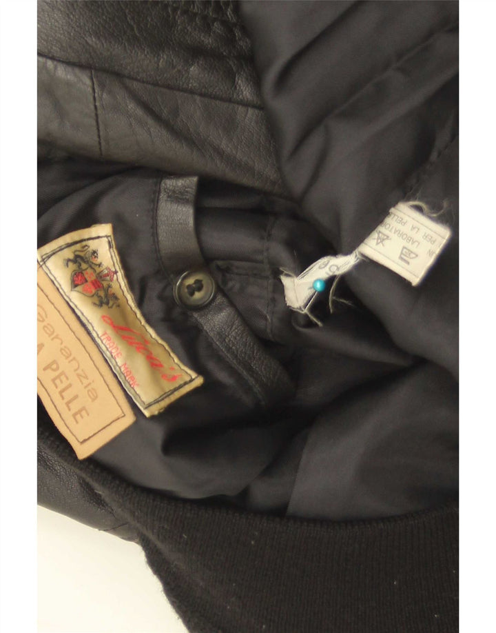Jachetă de piele vintage pentru bărbați UK 40 Large Black