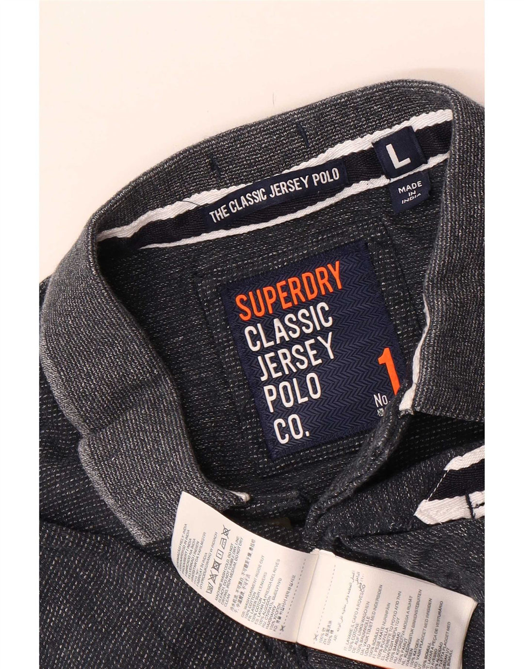 Tricou polo pentru bărbați Superdry, mare, albastru marin, bumbac cu pete