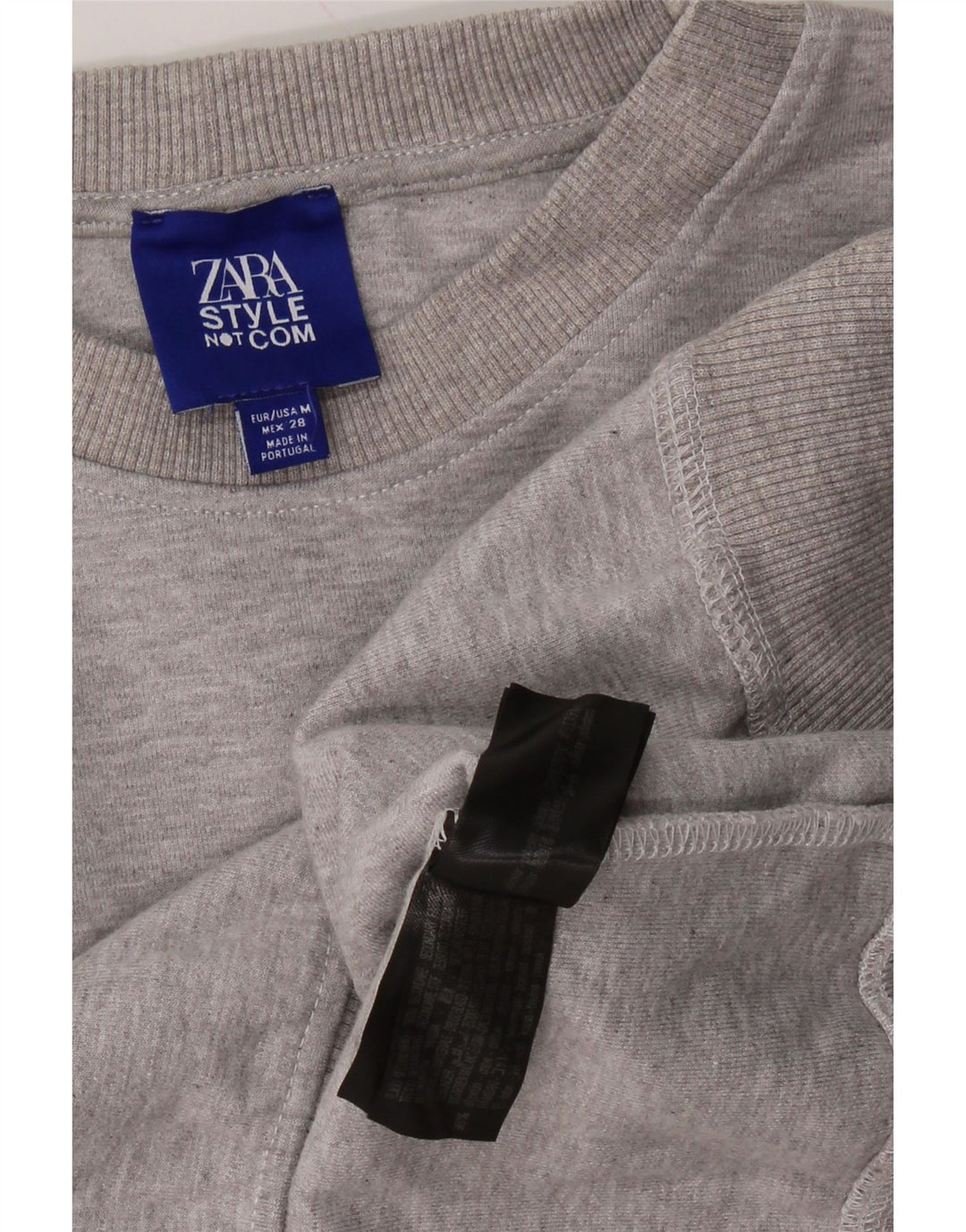 Pulover cu grafic supradimensionat ZARA pentru femei UK 14 Medium Gri Pete