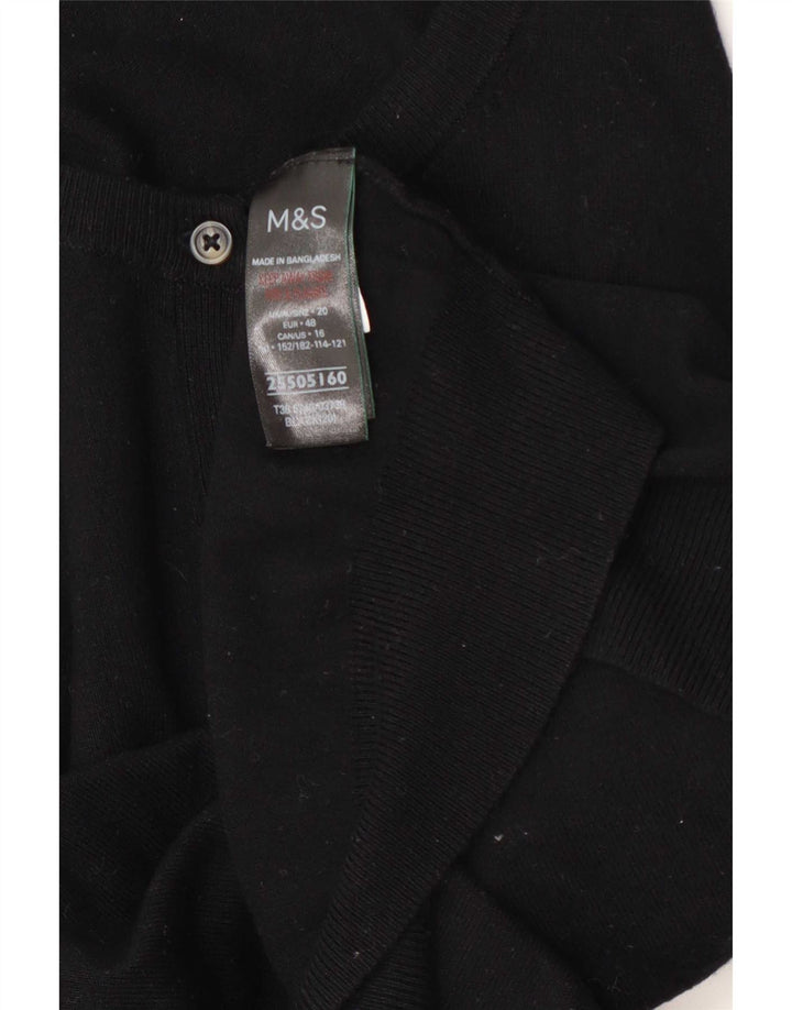 Pulover cardigan pentru femei Marks & Spencer UK 20 2XL Viscoză neagră