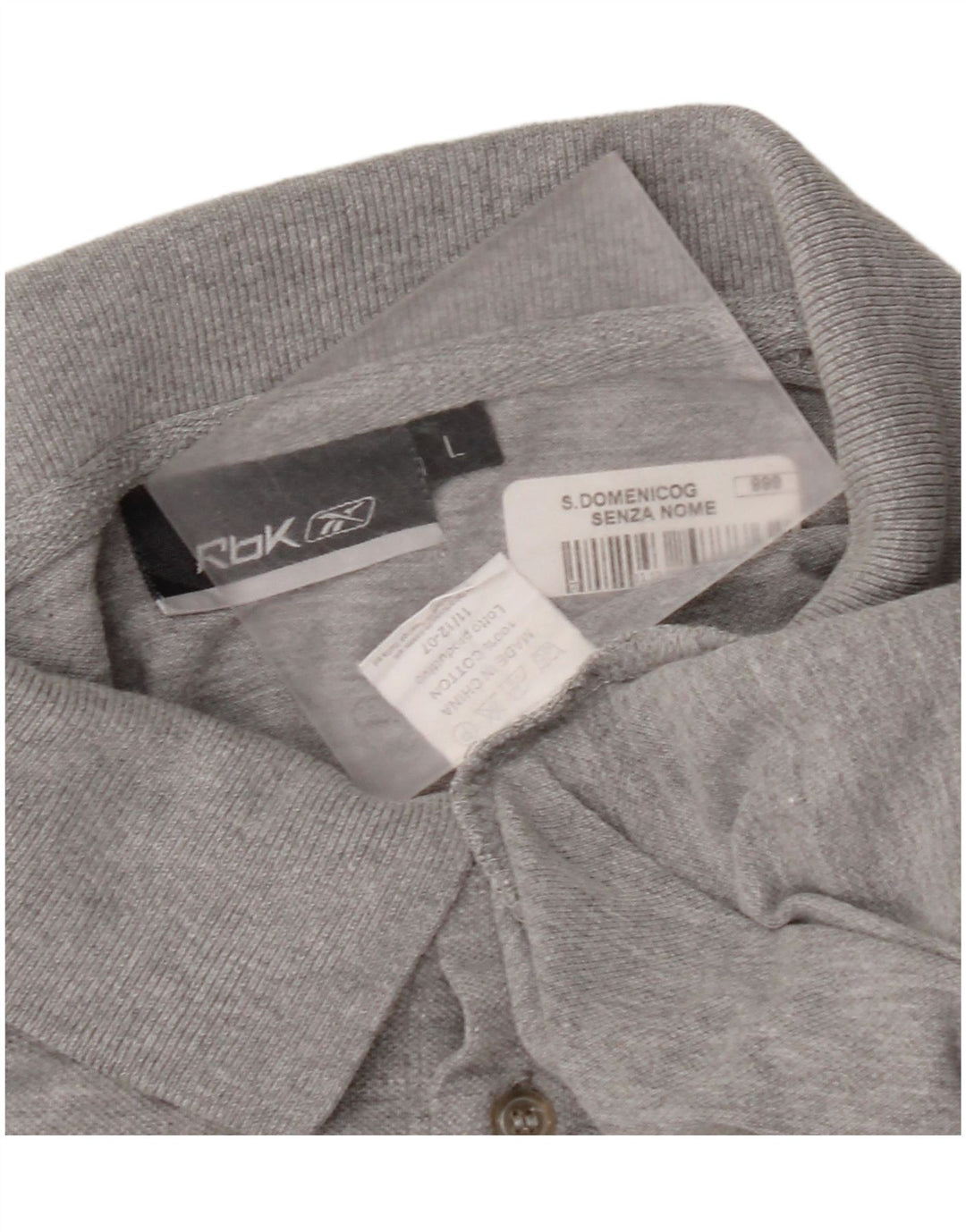 Tricou polo Reebok pentru bărbați, mare, gri, bumbac cu pete