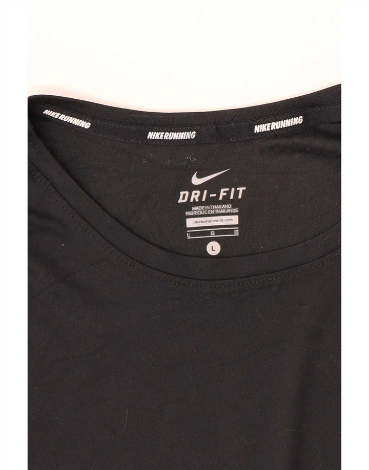 Tricou cu mânecă scurtă pentru alergare Nike pentru bărbați Top mare negru