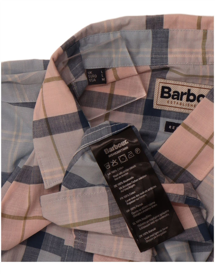 Cămașă cu mânecă scurtă pentru bărbați BARBOUR, cu mâneci scurte, albastru mediu, din bumbac