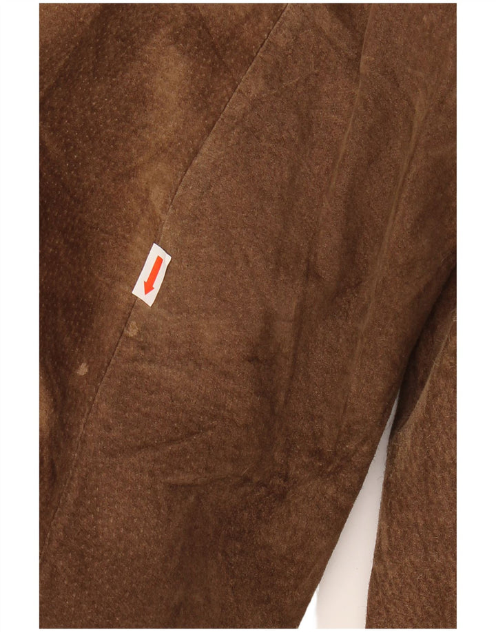 VINTAGE Mens Suede Jacket UK 40 Large Brown