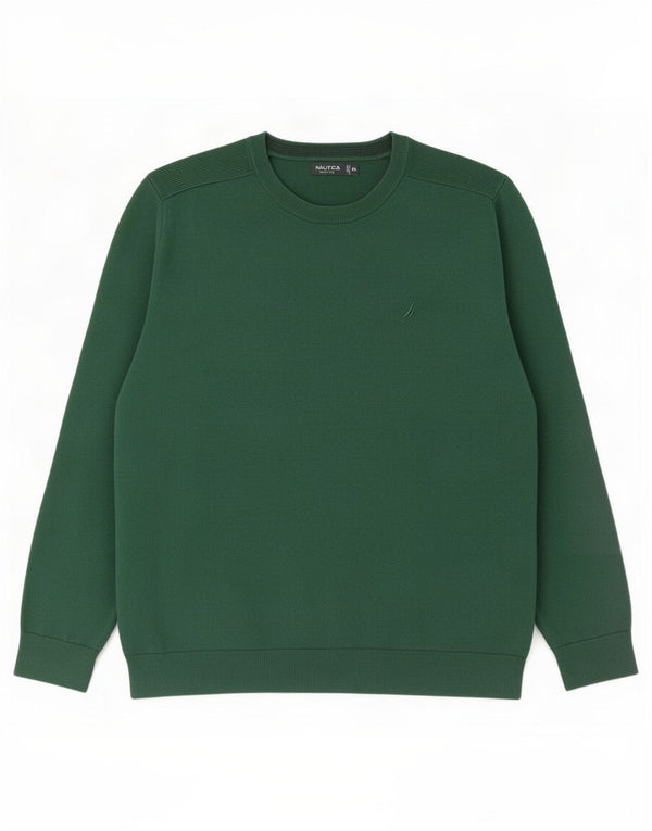 Pulover Nautica pentru bărbați cu gât crew, bumbac verde 2XL