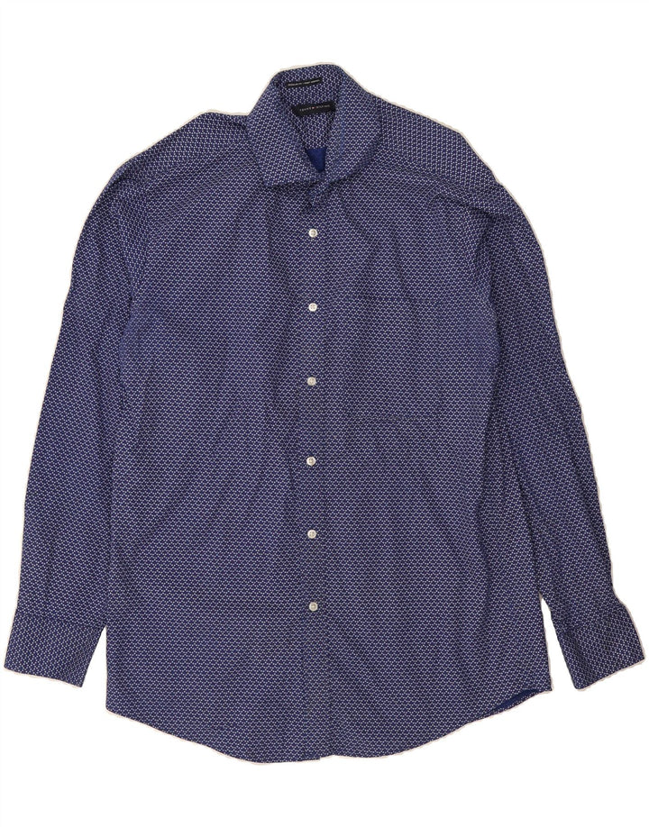 TOMMY HILFIGER Mens Shirt Size 15 1/2 Medium Navy Blue Spotted Cotton Vintage Tommy Hilfiger and Second-Hand Tommy Hilfiger from Messina Hembry 