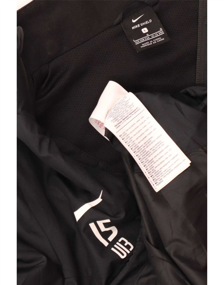 Jachetă de ploaie Nike RB Leipzing pentru băieți 12-13 ani, mare, negru, poliester