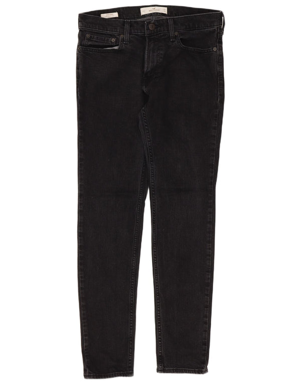 Blugi pentru bărbați Hollister Super Skinny W32 L32, bumbac negru