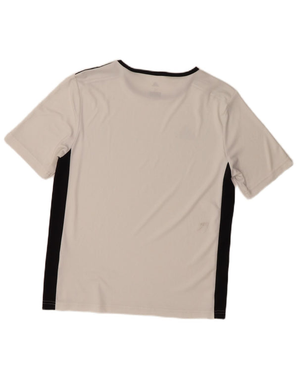 Tricou Adidas Climalite pentru băieți Top 13-14 ani, mare, alb, bloc de culoare