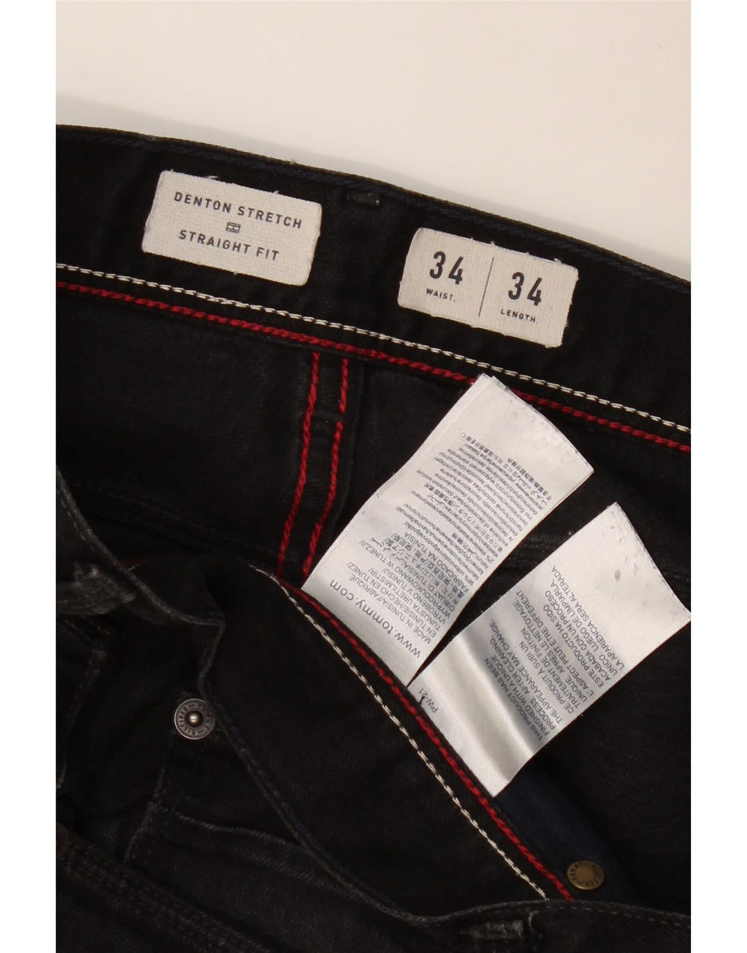 TOMMY HILFIGER Blugi pentru bărbați Denton Straight W34 L34, bumbac negru