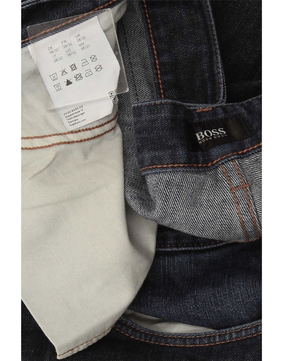 Blugi drepti pentru bărbați Hugo Boss W38 L32 Bumbac bleumarin