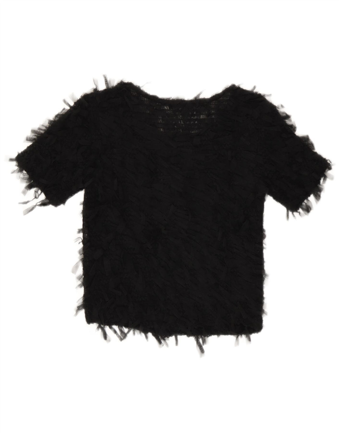 Bluză de top pentru femeie Zara Crop See Through UK 8 Small Black