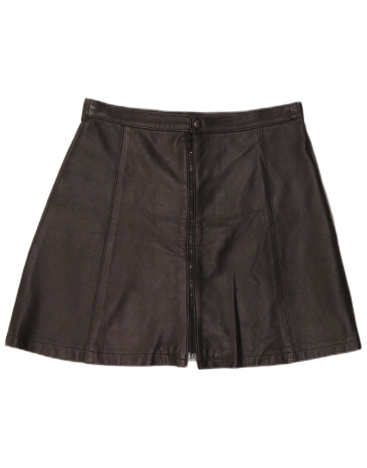 Fusta Mini din piele Vintage pentru femei W28 Medium Black