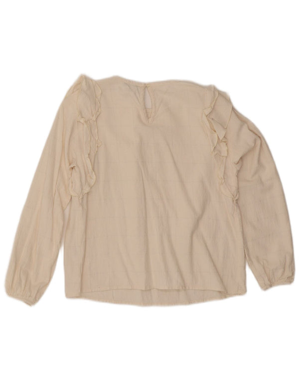 Bluză Benetton pentru fete, cu volane în față, 11-12 ani, 2XL, carouri alb