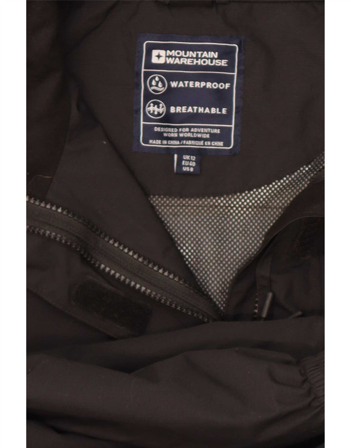 Jachetă de ploaie cu glugă pentru femei Mountain Warehouse UK 12 Poliester mediu negru